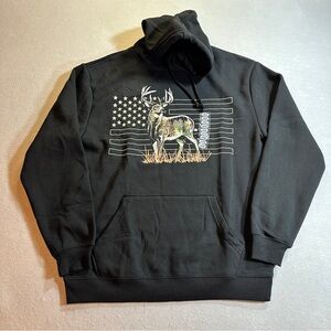 NWT JedCo Tractor Supply Freedom Camo Deer American Flag Hoodie Men Medium Black